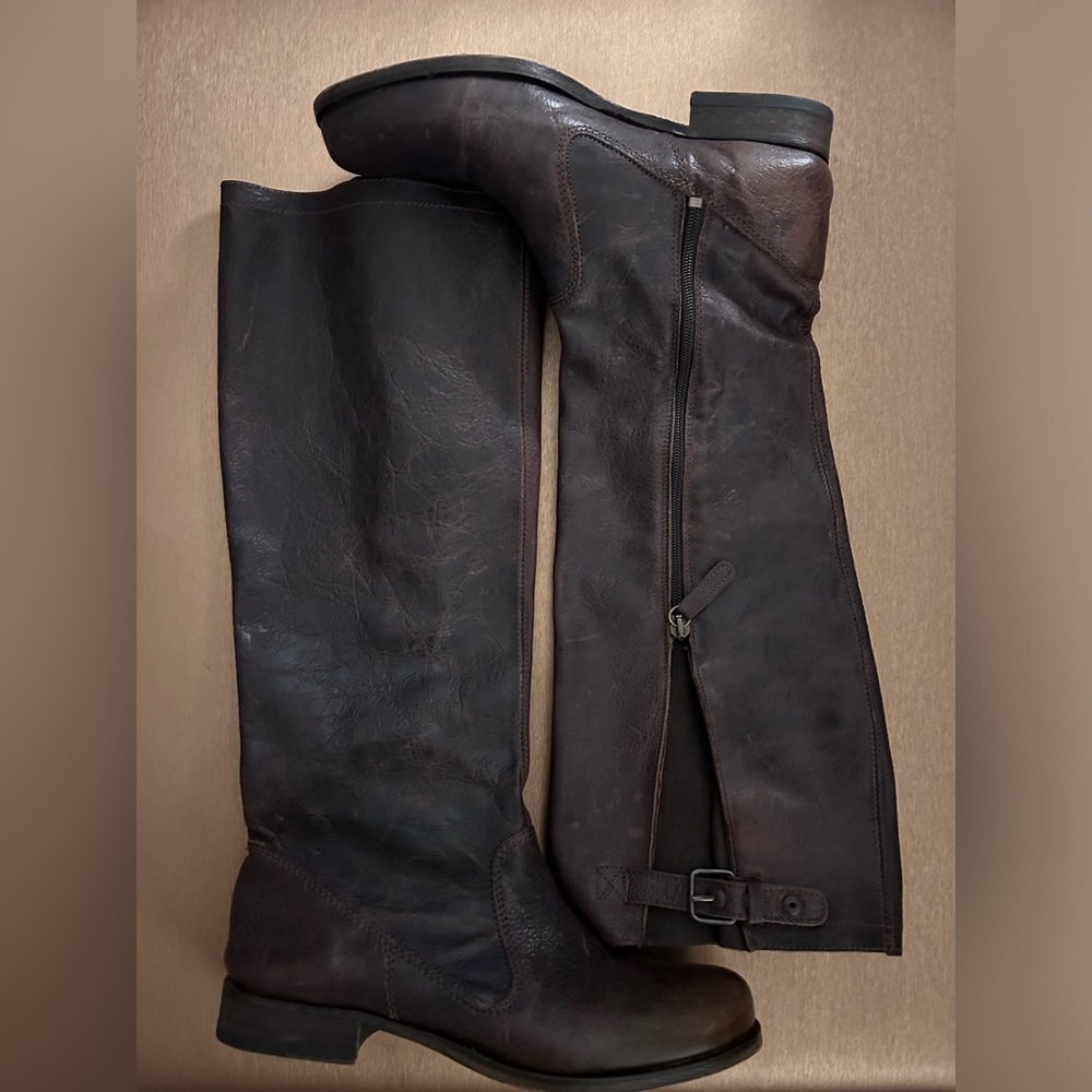 J.Litvack distressed leather riding boots NWOT